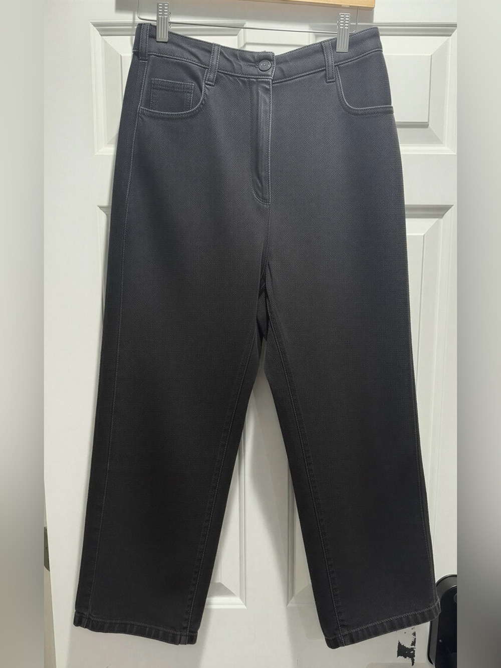 Zara Dark Wash Stretch Denim Jeans Size S High Rise Wide Leg